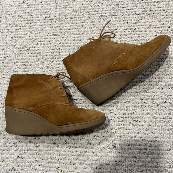 White Mountain Kahlua Women's Suede Leather Wedge Ankle Booties Size 10M - Picture 10 of 12